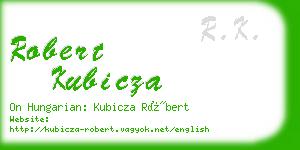 robert kubicza business card